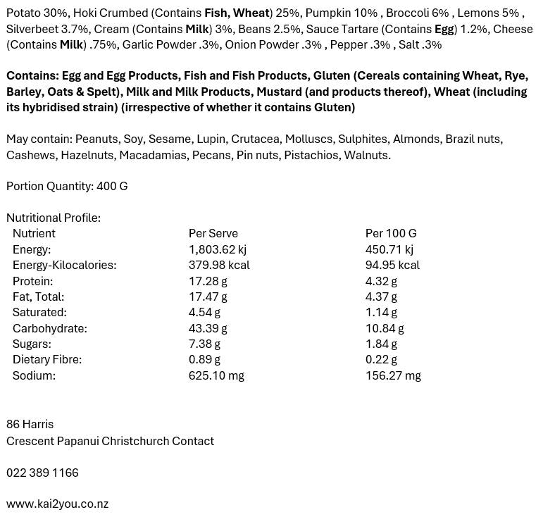 Crumbed Fish 13.5.25