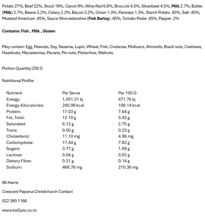 Beef, bacon& red wine casserole 23.5.25