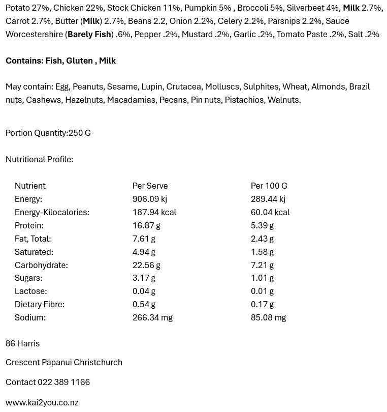 Chicken and vegetable casserole 25.11.25