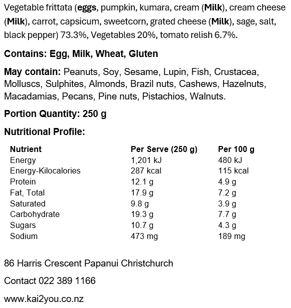 Vegetable frittata with steamed vegetables 6.11.26