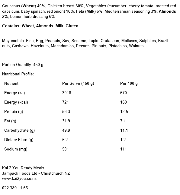 Mediterranean chicken breast & couscous salad 23.12.25