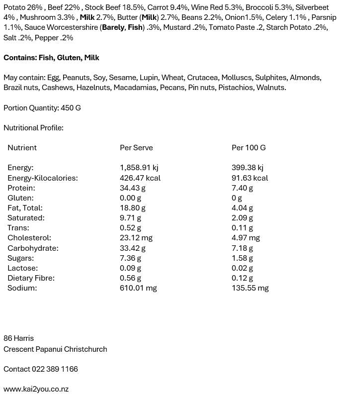 Beef red wine and mushroom casserole 6.10.26