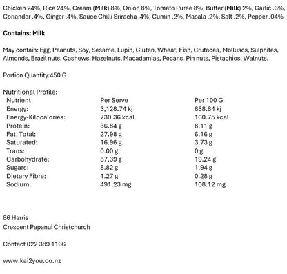 Butter chicken with steamed rice 21.11.25