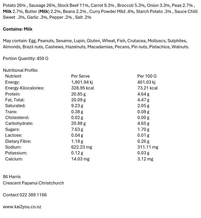 Curried sausages  29.8.25