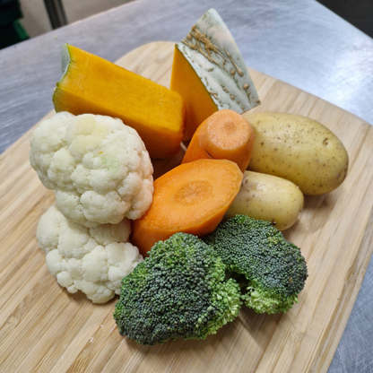 Fresh seasonal vegetables (not cooked) 580g - 610g  7.08.26