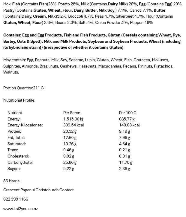 White fish pie 15.11.24