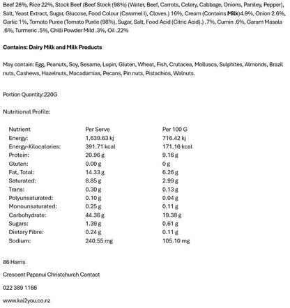 Creamy beef and tomato curry 23.5.25