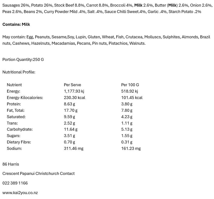 Curried sausages  29.8.25