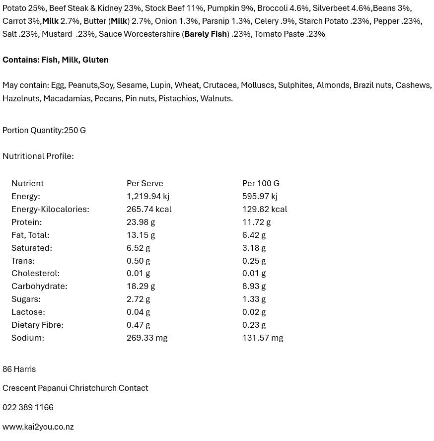 Steak & kidney casserole  21.04.26