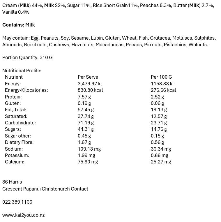 Rice pudding with peaches 23.9.25