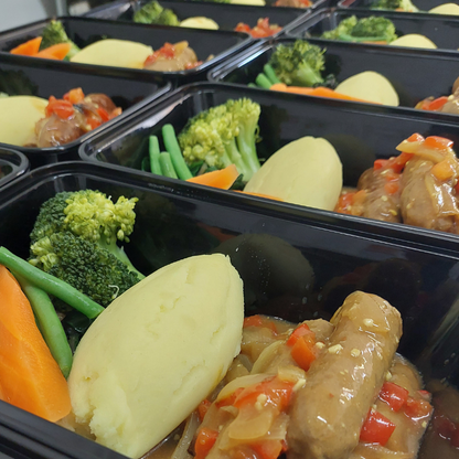 Sausages with fried peppers and onion 23.12.25