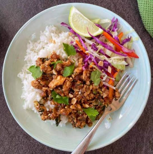 Thai chicken larb & rice noodle salad 3.11.26