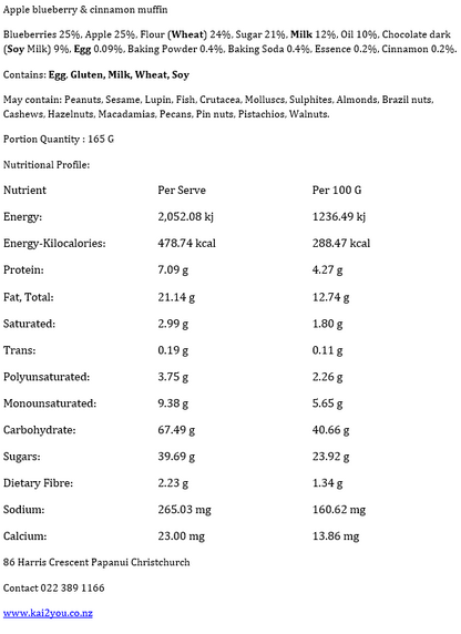 Large blueberry, apple & cinnamon muffin 25.11.25