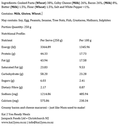 Mumma's mac & cheese with bacon 21.11.25