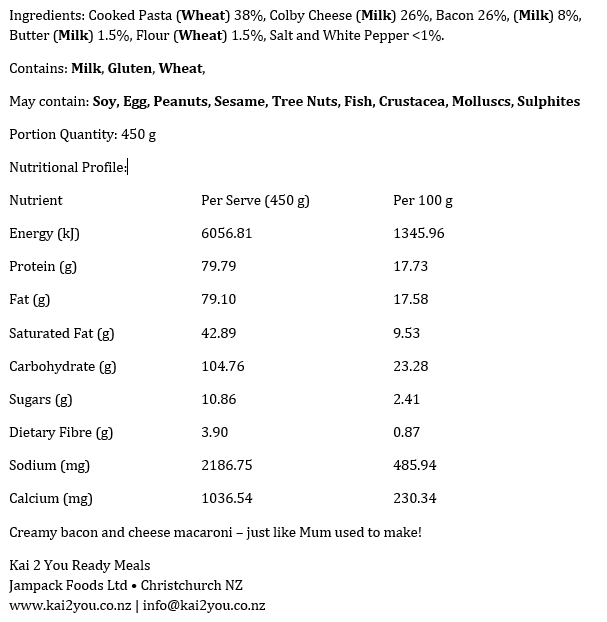 Mumma's mac & cheese with bacon 21.11.25