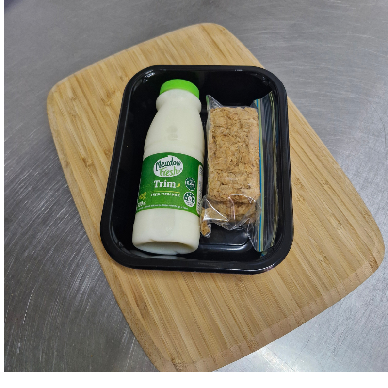 Breakfast cereal Granola or weetbix with blue or green milk 3.03.26